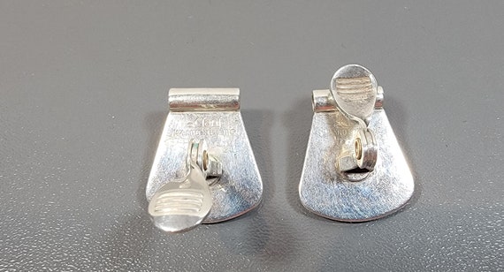 clip earrings Vintage seventies sterling silver a… - image 5