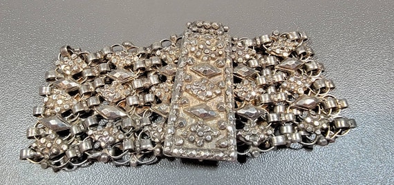 wide tribal bracelet silver link bracelet Rajastan India vintage silver