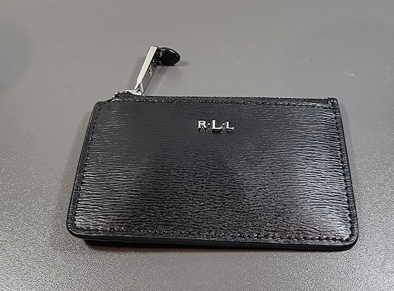 black zipper card case vintage ralph lauren leather accessories