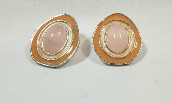 rose quartz earrings Celia sebiri earrings orange pink yellow