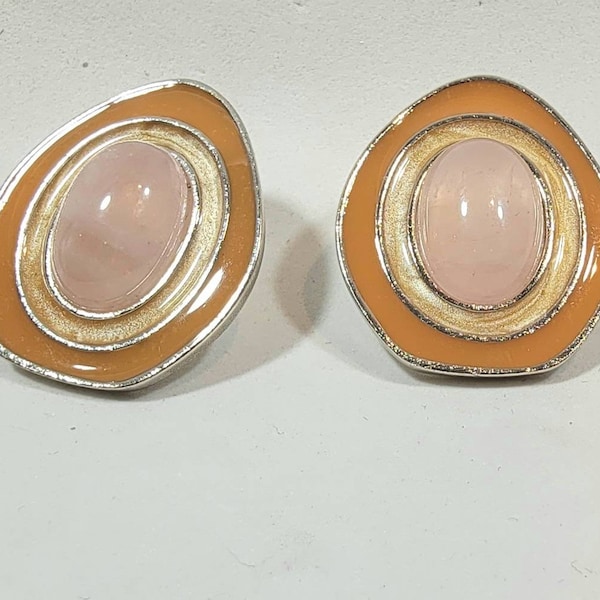 rose quartz earrings Celia sebiri earrings orange pink yellow