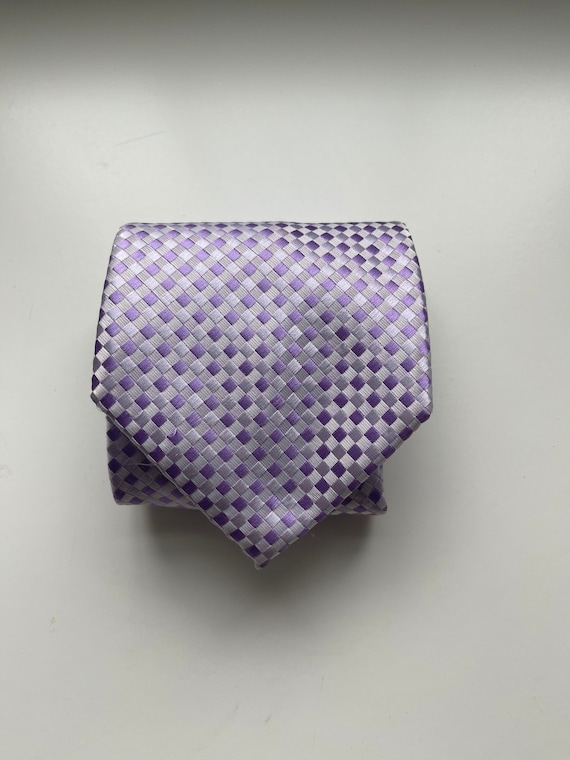 Paul Smith Silk Necktie Purple Lilac Luxury Microc