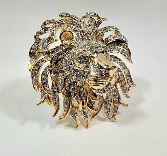 lion brooch Rhinestone magnificent kjl Kenneth la… - image 1