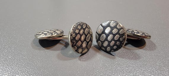 Antique cufflinks silver tone depose marked t & c French maybe german