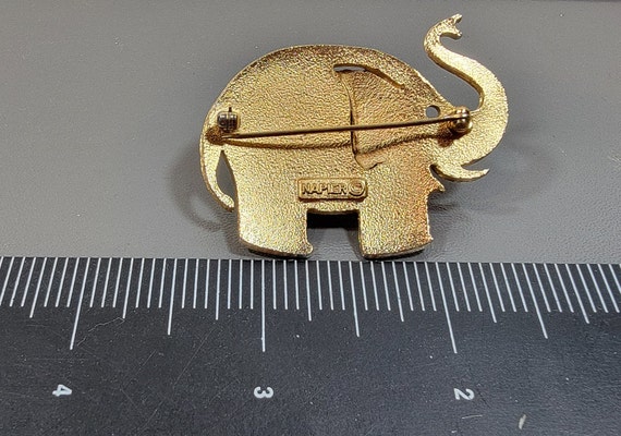 elephant brooch gold tone charming sweet design n… - image 2