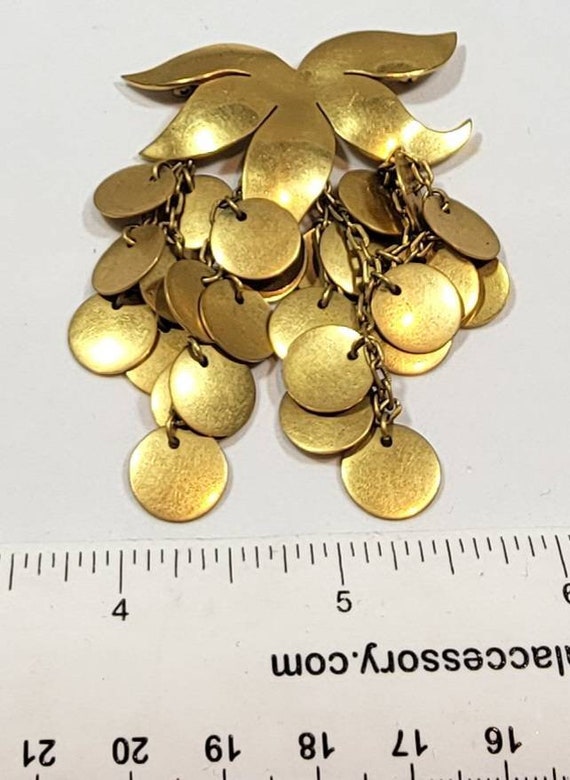 fantastic brooch gold plated chains and dangles - image 3