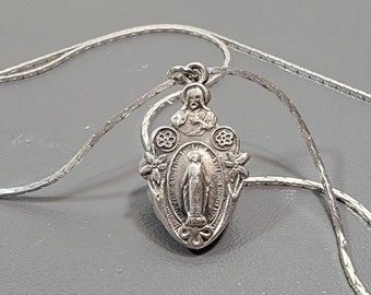 saint medal miraculous medal sterling silver