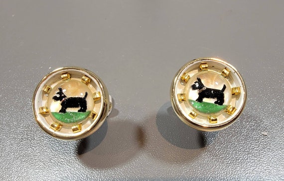 scottie dog cufflinks lucite reverse carved dog dad gift scotties