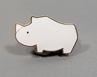 rhinoceros brooch small enamel zoo animal