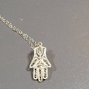 hamsa hand pendant filigree sterling silver hand made