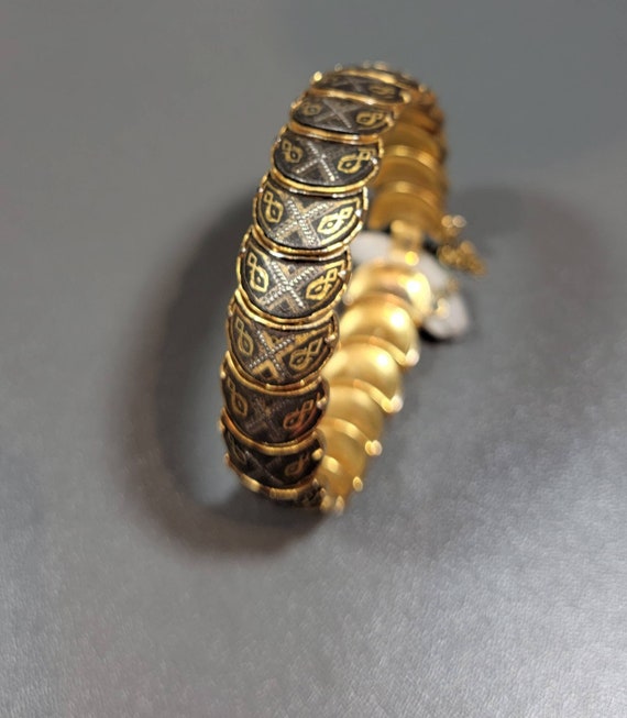 damascene bracelet vintage Spanish jewelry bangle… - image 8