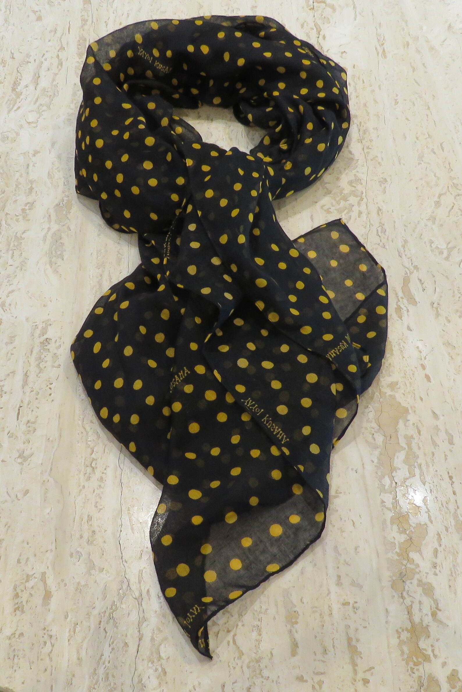 Yayoi Kusama SCARF Yellow Dots Art Stole Wrap Scarf Pareo MOMA Etsy