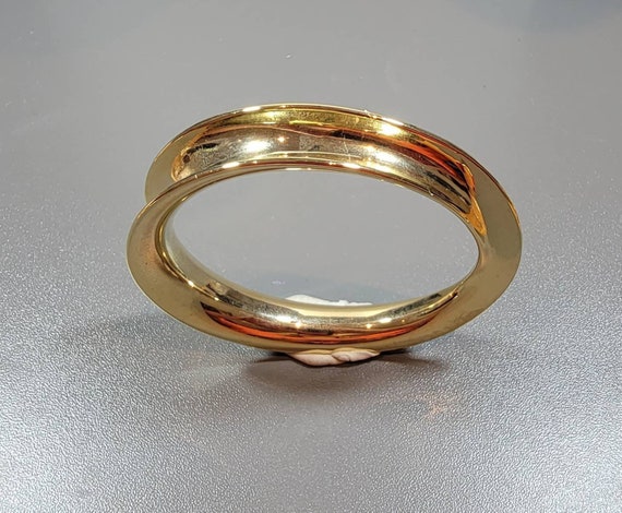 gold tone bangle bracelet modernist minimal design - image 1