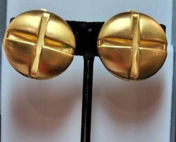 golden earrings big screw clip on nineties - image 7