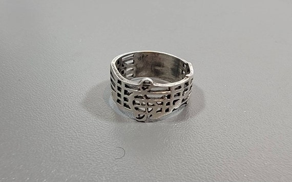 music ring notes treble cleff sterling silver band - image 3