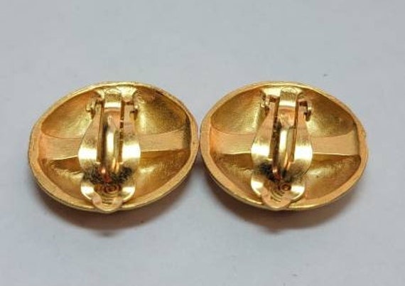 golden earrings big screw clip on nineties - image 8