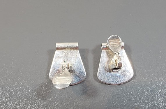 clip earrings Vintage seventies sterling silver a… - image 6