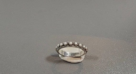 sterling silver band ring stacking usa size 6 simple dotted design
