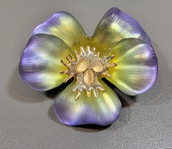 alexis bittar orchid lucite rhinestone center - image 1