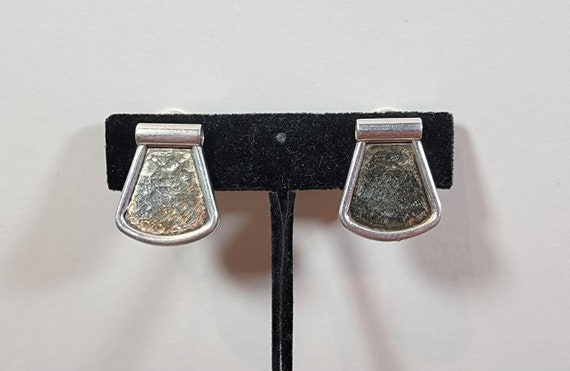 clip earrings Vintage seventies sterling silver a… - image 2