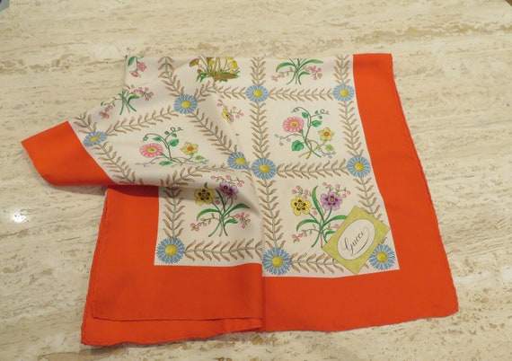 Gucci scarf silk Accornero Mushrooms Butterflies … - image 6