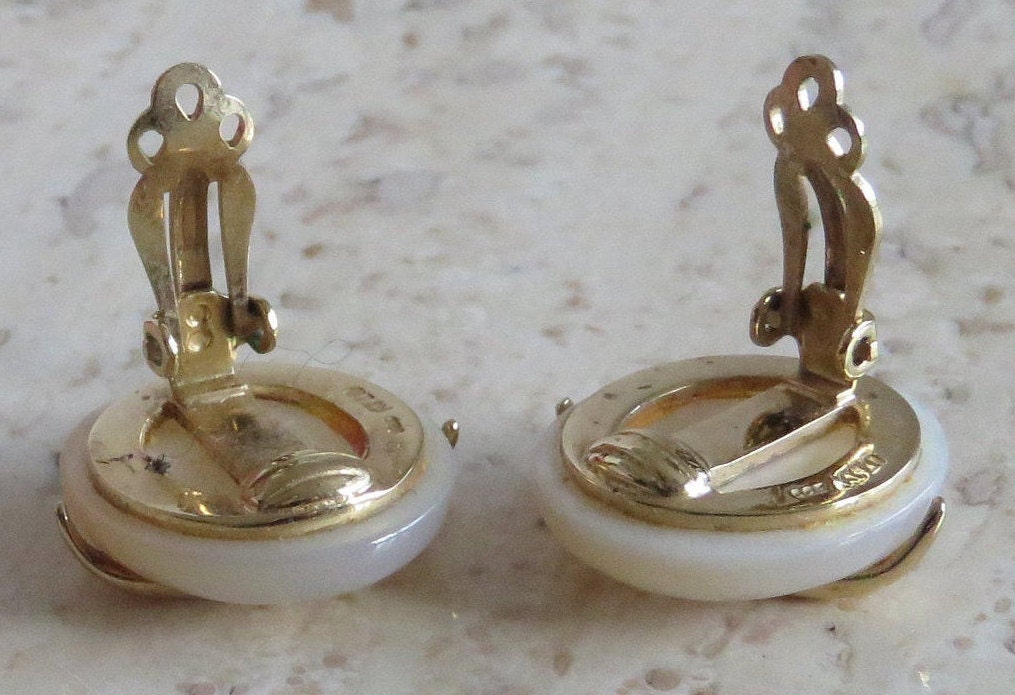Kylo earrings mother of pearl clip on sterling silver earrings | Etsy