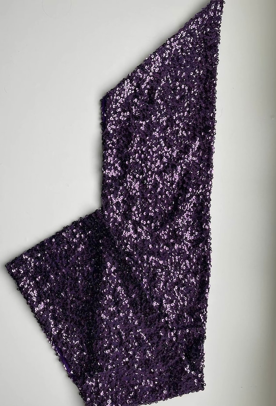 Sequin Purple Panel Scarf Jersey Lining NWT Long
