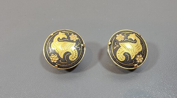 spanish earrings Damascene earrings golden birds souvenir toledo