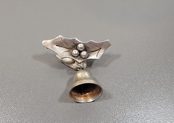jingle bell brooch mexican sterling silver