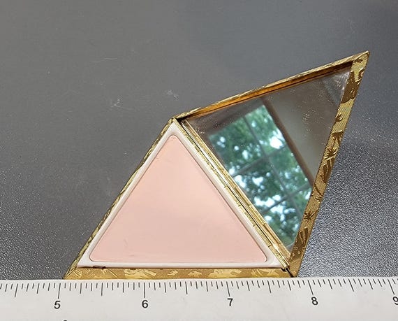 faberge compact triangular gold tone elephants - image 6