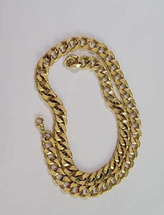 gold tone chain necklace curb chain choker length 