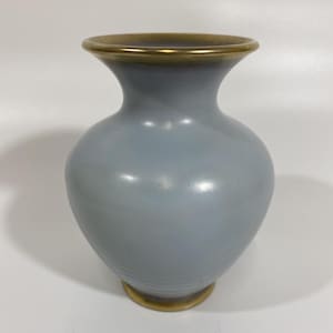 Vintage DUMLER BREIDEN HOHR German Art Pottery Vase Midcentury Blue Matte 6"