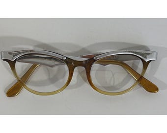 Montatura per occhiali da vista in alluminio stile retrò anni '60 da donna - modello cat eye vintage 5,5" 140 mm