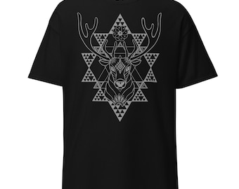 Maglietta con cervo Huichol – Arte visionaria, abbigliamento da festival