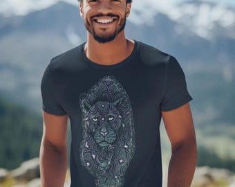 Koszulka Mystic Jaguar Organic: Wizjonerska sztuka Shipibo