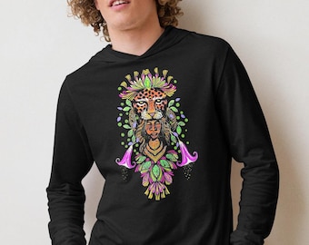 Bluza z kapturem Shipibo Art – Kwiat bielunia, wizjonerski design