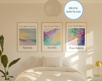 Set di 3 stampe digitali motivazionali e stampe murali ispiratrici, decorazioni per la casa, decorazioni per l'ufficio, stampe murali con affermazioni positive