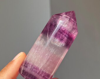 Purple Fluorite Tower | Rainbow Flash Healing Crystal