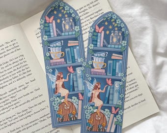Fairy Bookmark | Moonlight Fairy Bookshelf | Magical Bookmark | Bookish Gift | Book Lover | Moon Fairies Bookmark | Whimsical Fairy Gift
