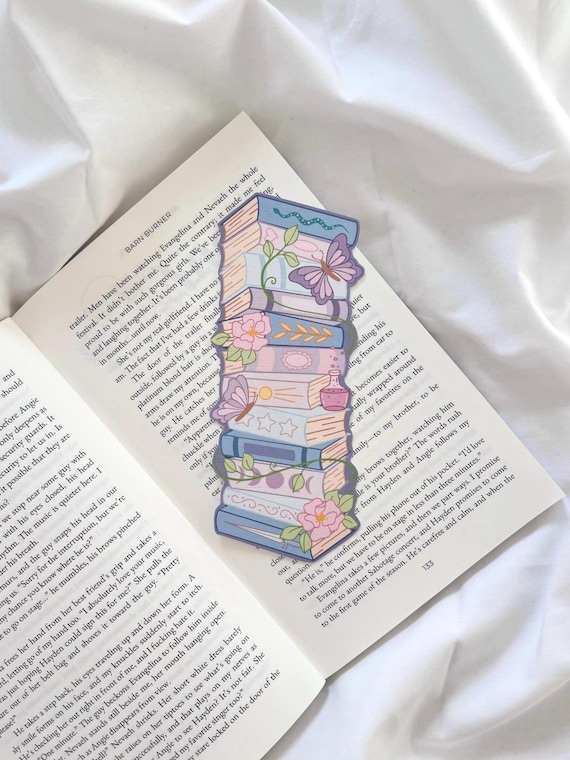 Pretty Bookmark | Bookstack Bookmark | Dreamy Bookmark | Bookish Gift | Book Lover | Reader | Whimsical Magical | Romantasy Reader