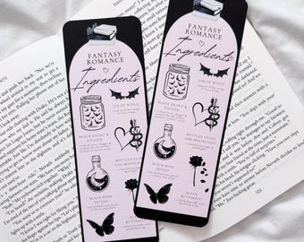 Fantasy Romance Ingredients Bookmark | Fantasy Bookmark | Enemies to Lovers Bookmark | Bookish Gift | Book Lover | Fantasy Romance