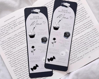 Book Boyfriend Menu Bookmark | Enemies to Lovers Bookmark | Bookish Gift | Book Lover | Dark Book Boyfriend Menu
