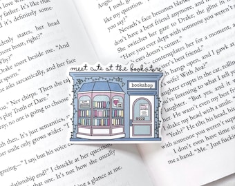 Bookish Kindle Sticker | Meet Cute At The Bookstore | Kindle Sticker | Bookish Sticker | Reader | Book Lover | Bookshop Sticker