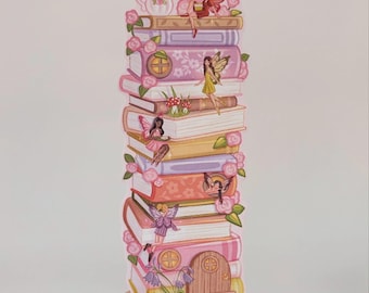 Fairy Bookmark | Fairy Bookstack | Magical Bookmark | Bookish Gift | Book Lover | Flower Fairies Bookmark | Whimsical Fairy Gift | Reader