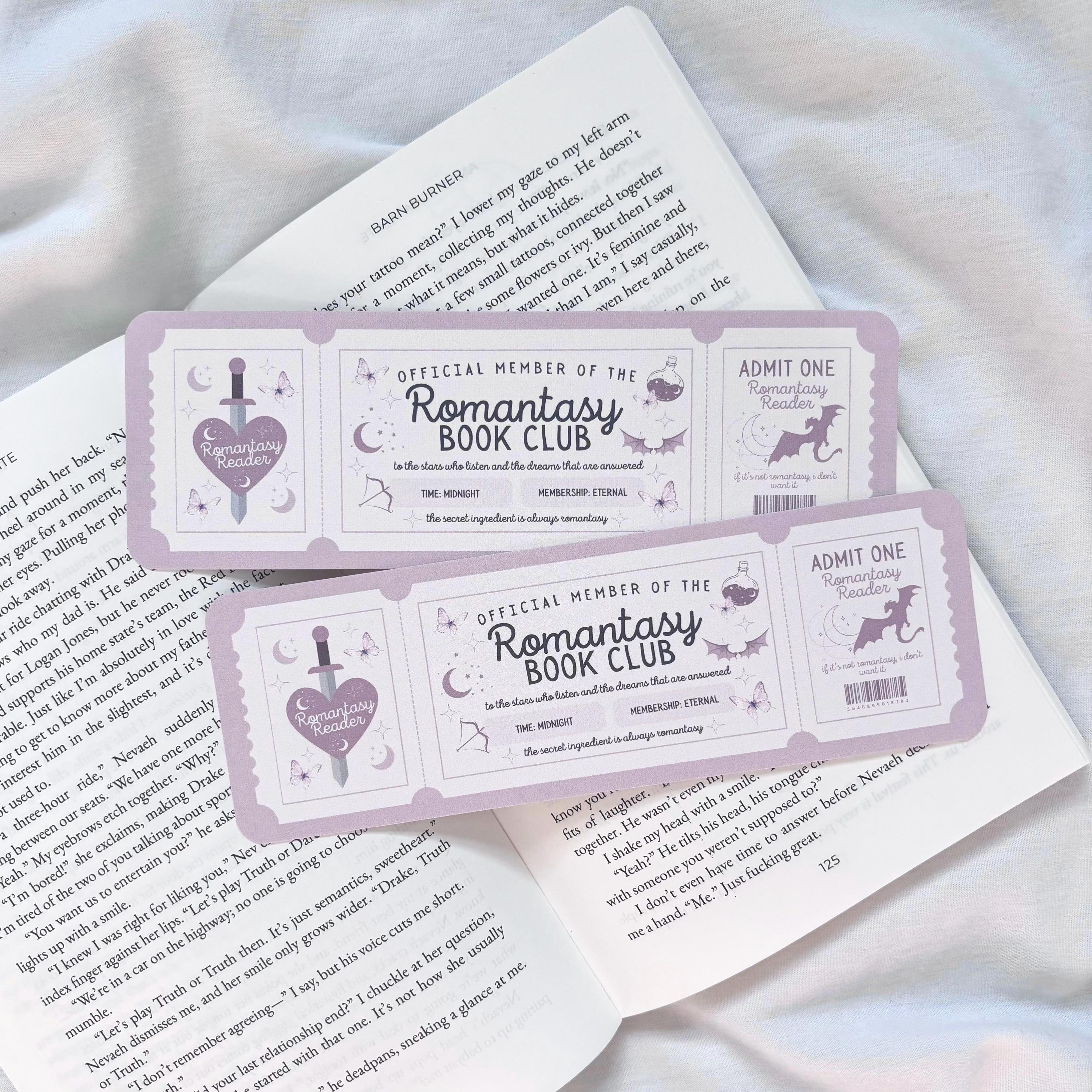 Romantasy Bookmark | Romantasy Book Club Ticket Bookmark | Bookish Gift | Book Lover | Magical and Whimsical Bookmark