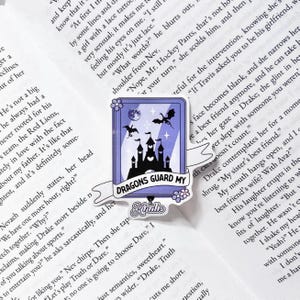 Dragon Vinyl Sticker | Dragons Guard My Kindle | Kindle Sticker | Fantasy Sticker | Fantasy Reader | Romantasy | Bookish