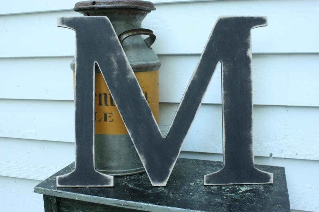 24 Wooden Letter Rustic Shabby Chic Uppercase Cottage Nursery 24 Wooden Letter Rustic Shabby Chic Uppercase Cottage Nursery Wedding Home Decor Handpainted Distressed Wood Alphabet Wall Black M