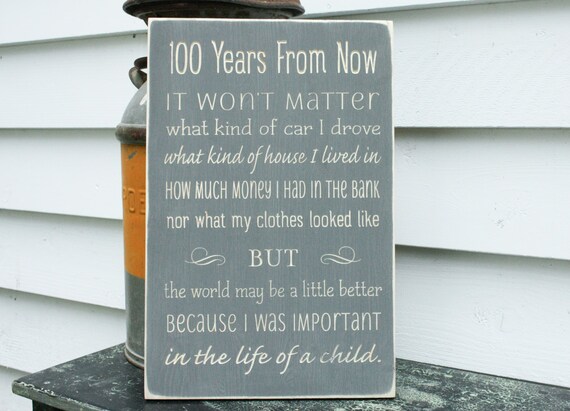 One Hundred Years from Now 12x18 100 Years Teacher | Etsy