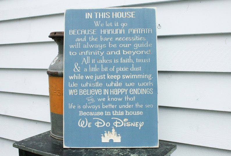Disney Rules with Castle In This House We Do Disney House Rules Family Rules Rustic Wood Sign 16x24 Carved Rules Sign