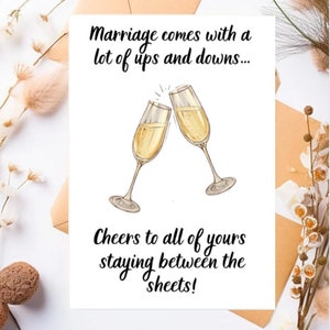 Cartão de casamento engraçado para impressão, cartão de casamento engraçado digital, cartão de recém-casado sujo para a noiva e o noivo, cartões de casamento inapropriados